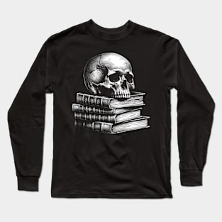 Skull and Books Long Sleeve T-Shirt